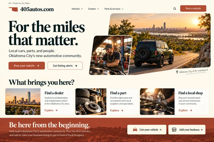 Oklahoma roads, cars, and community