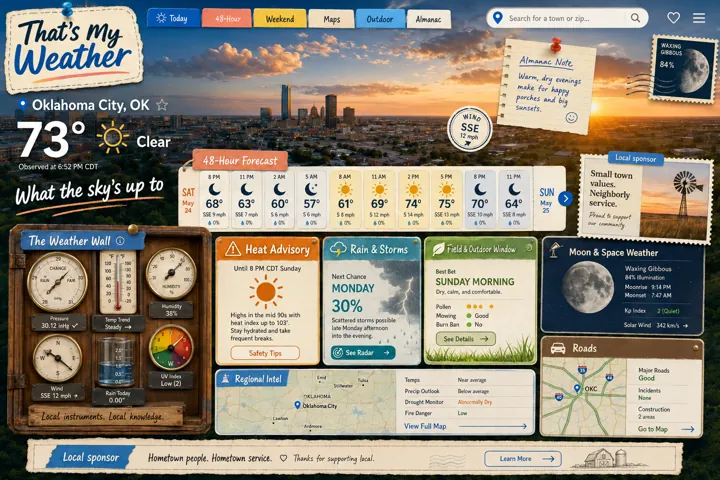 Living weather scrapbook for Oklahoma City