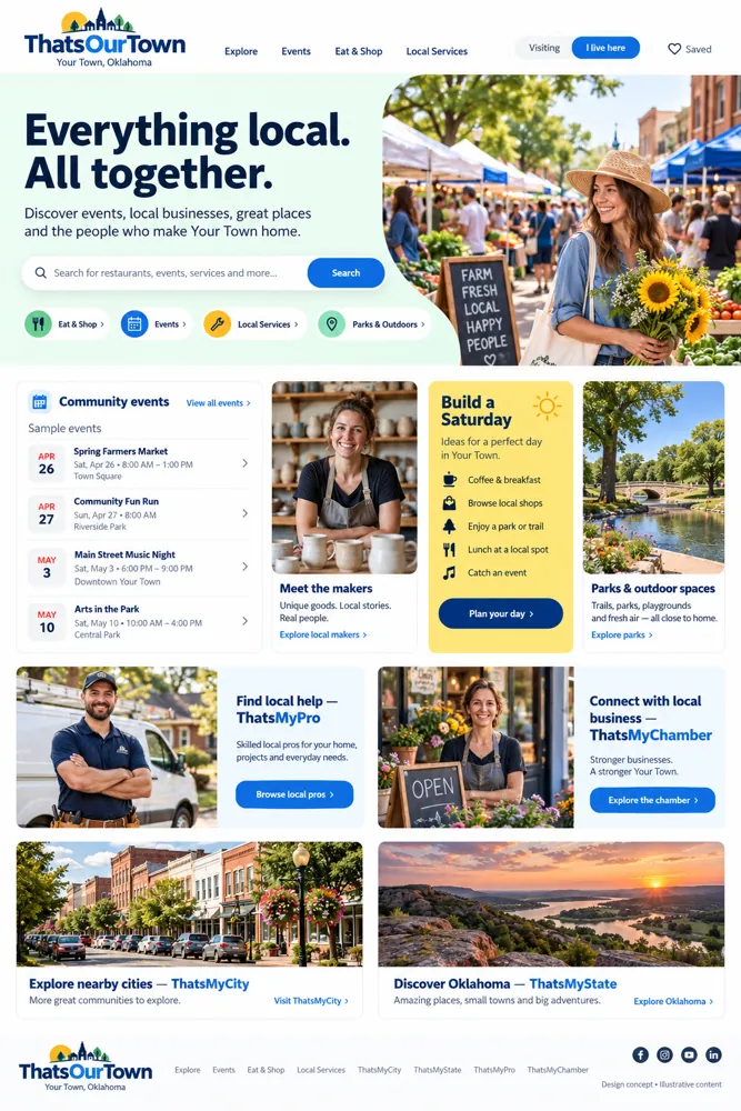 Town square community discovery portal